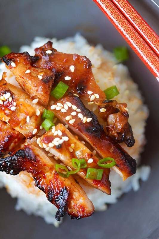 <p>Rasa Malaysia</p><p>Amazing and super yummy Korean chicken with spicy marinade. So quick and easy to make, cheaper and better than takeouts.</p><p><strong>Get the recipe: <a href="https://rasamalaysia.com/spicy-korean-chicken/" rel="nofollow noopener" target="_blank" data-ylk="slk:Spicy Korean Chicken;elm:context_link;itc:0;sec:content-canvas" class="link rapid-noclick-resp">Spicy Korean Chicken</a></strong></p>