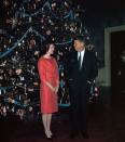 <p>The White House tradition of decorating in <a href="https://www.whitehousehistory.org/jacqueline-kennedy-refines-the-season" rel="nofollow noopener" target="_blank" data-ylk="slk:Christmas themes;elm:context_link;itc:0;sec:content-canvas" class="link ">Christmas themes</a> began with Jacqueline Kennedy when she chose to decorate the tree with ornaments from the "Nutcracker Suite."</p>