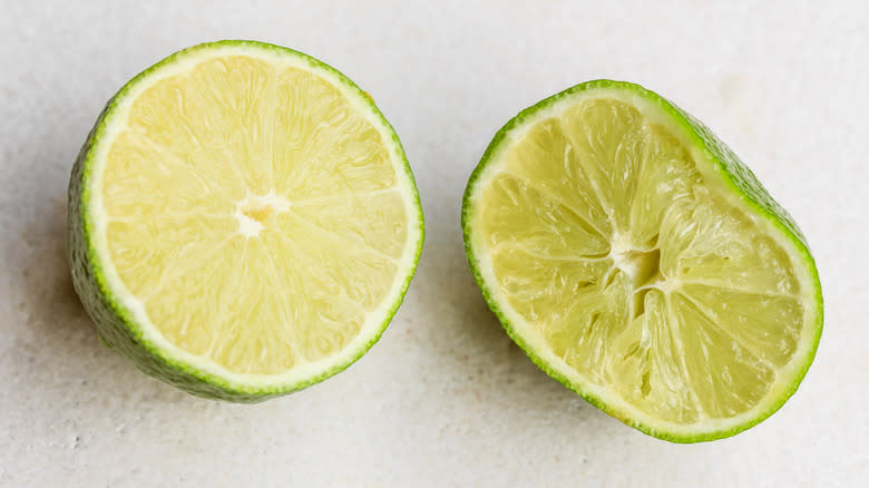 Two lime halves