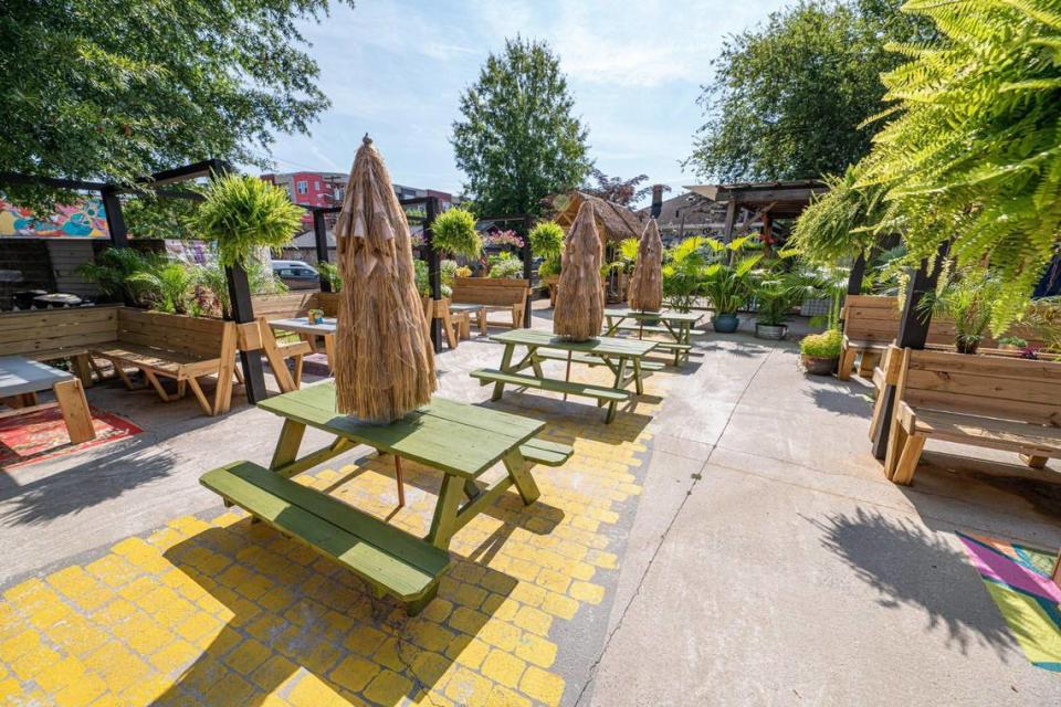 Noda Company Store has updated its patio to have a tiki beach vibe.