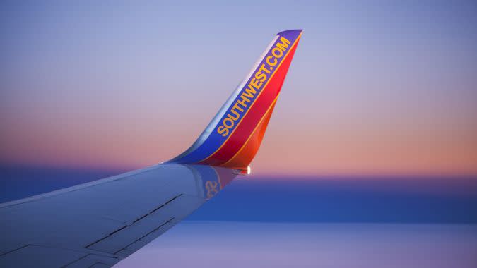 Orlando, Florida, USA - December 2, 2013: A curved winglet with the Southwest.