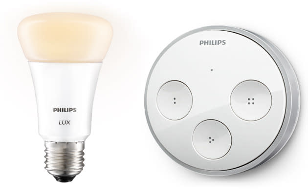 Philips web-connected tap switch, lux bulb to Hue lineup |