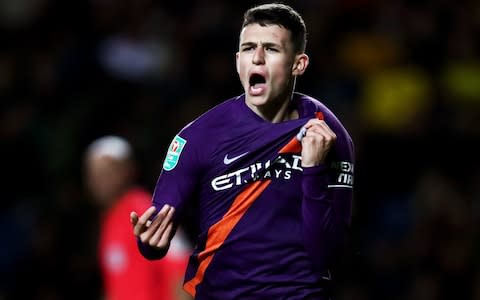 Foden shouts out - Credit: Getty Images