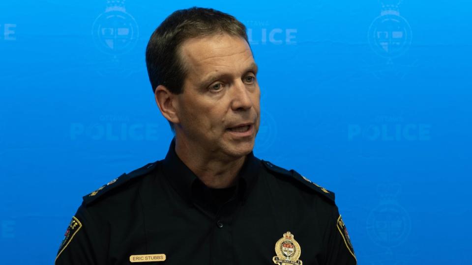Ottawa Police Service Chief Eric Stubbs speaks at a news conference in Ottawa on Sept. 6, 2023.
