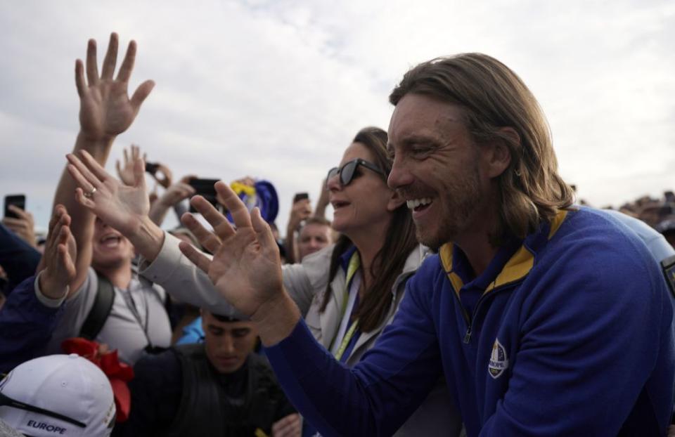 Tommy Fleetwood and wife, Clare