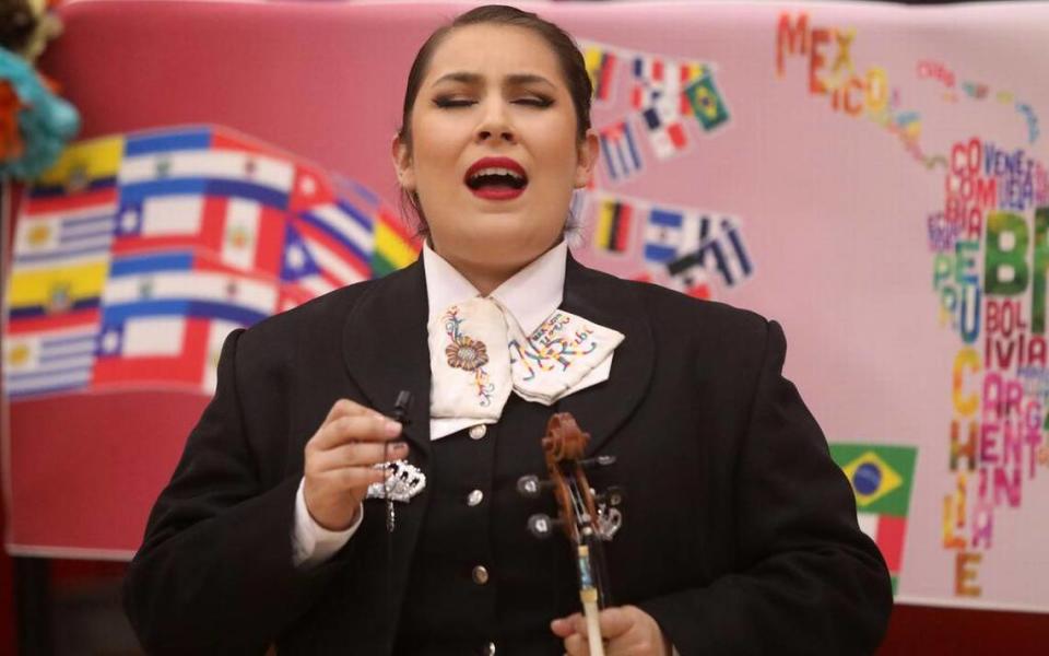 Mariachi Rubi Nuevo performed at the 21st Latino Graduation Celebration at the college gym on May 6, 2023.