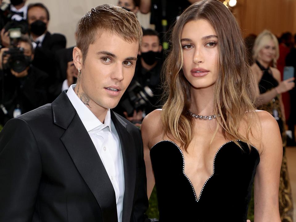 Justin Bieber and Hailey Bieber in 2021.