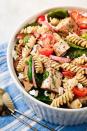<p>There's nothing worse than a pasta salad with mushy pasta. Learn <a href="https://www.delish.com/uk/food-news/a29870026/how-to-cook-pasta/" rel="nofollow noopener" target="_blank" data-ylk="slk:how to cook pasta;elm:context_link;itc:0;sec:content-canvas" class="link ">how to cook pasta</a> (it's trickier than you think!) and get your fusilli perfectly al dente.</p><p>Get the <a href="https://www.delish.com/uk/cooking/recipes/a30438961/chicken-pasta-salad/" rel="nofollow noopener" target="_blank" data-ylk="slk:Chicken Pasta Salad;elm:context_link;itc:0;sec:content-canvas" class="link ">Chicken Pasta Salad</a> recipe. </p>