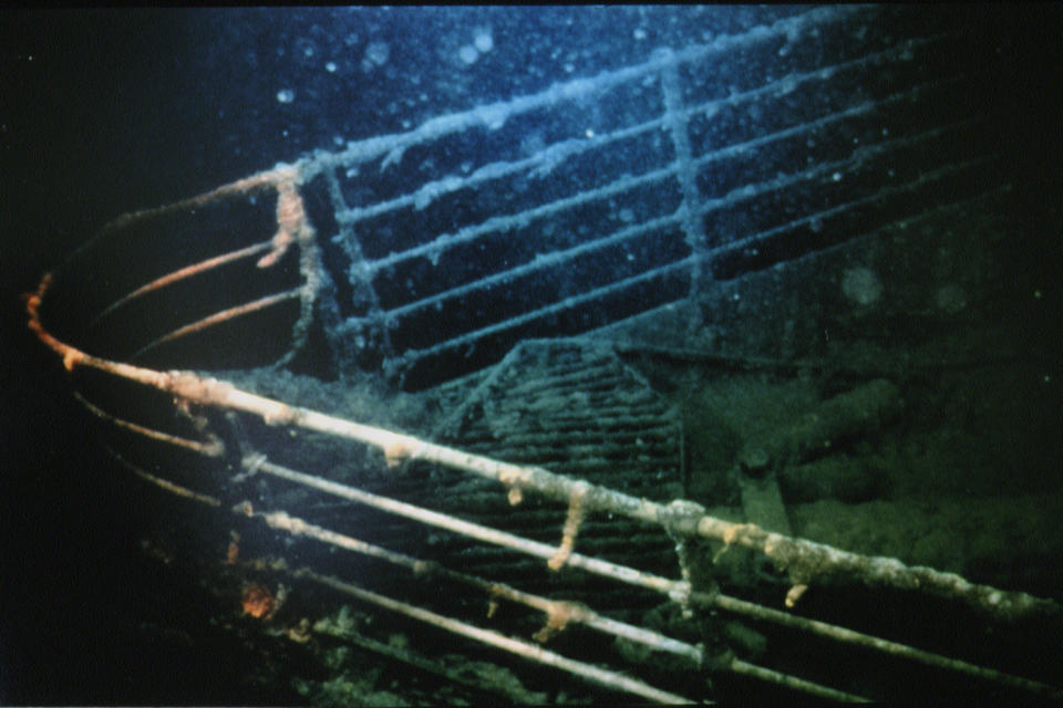 Londres, exposition sur le naufrage du Titanic - Photographie de l'épave du Titanic. (Photo by Mathieu Polak/Sygma/ Sygma via Getty Images)