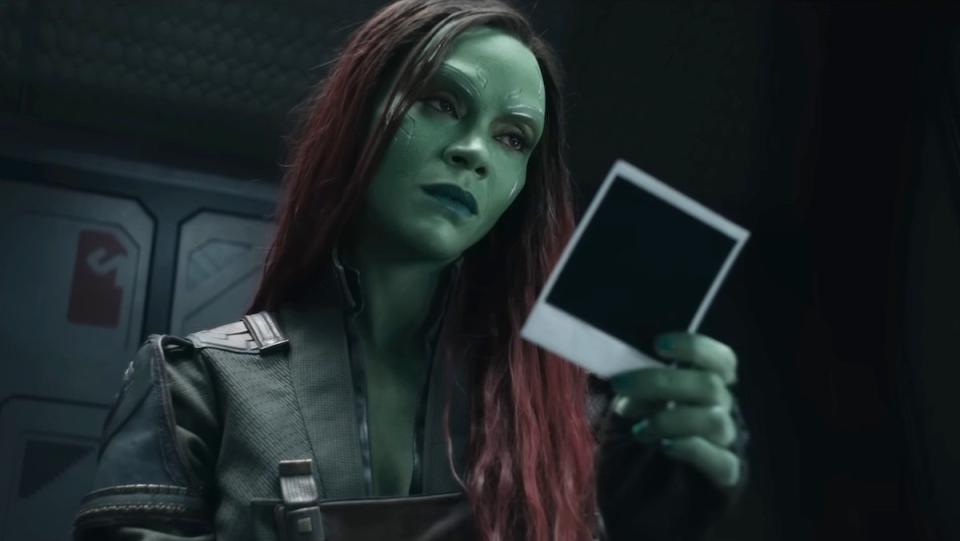 Gamora holds a poloroid photo in Guardians of the Galaxy Vol. 3