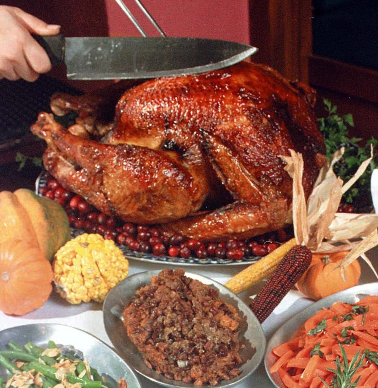 There will be no carving for Thanksgiving dinner at restaurants, but some will serve the side dishes family style.