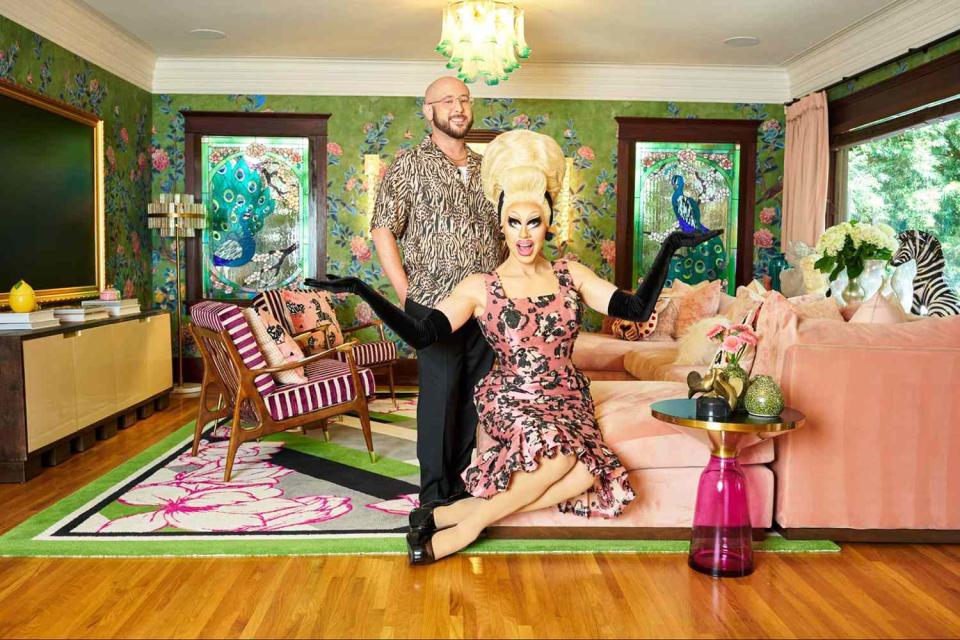 <p>HGTV</p> From Left: David Silver and Trixie Mattel