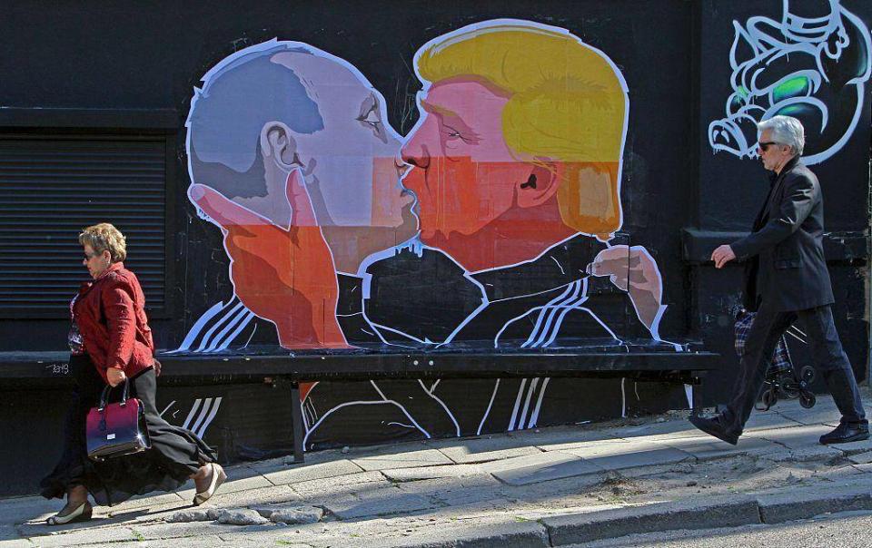 Vilnius' political street art is worth exploring (Petras Malukas/AFP/Getty Images)