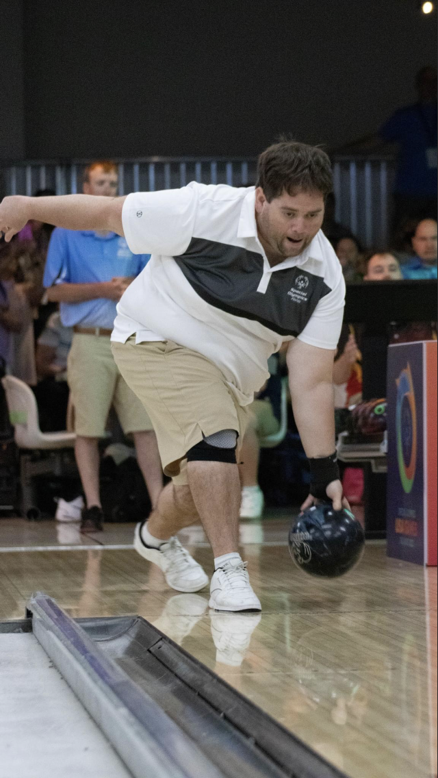 Trevor Hamilton of Ormond Beach bowls at the USA Games in Orlando last month. He won two silver medals.