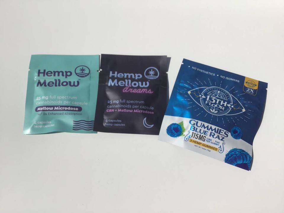 Two products that CannaBuzz Bar partner Annie Rouse is already selling include Hemp Mellow and 13th Floor, both of which contain THC and are legally sold in Kentucky.