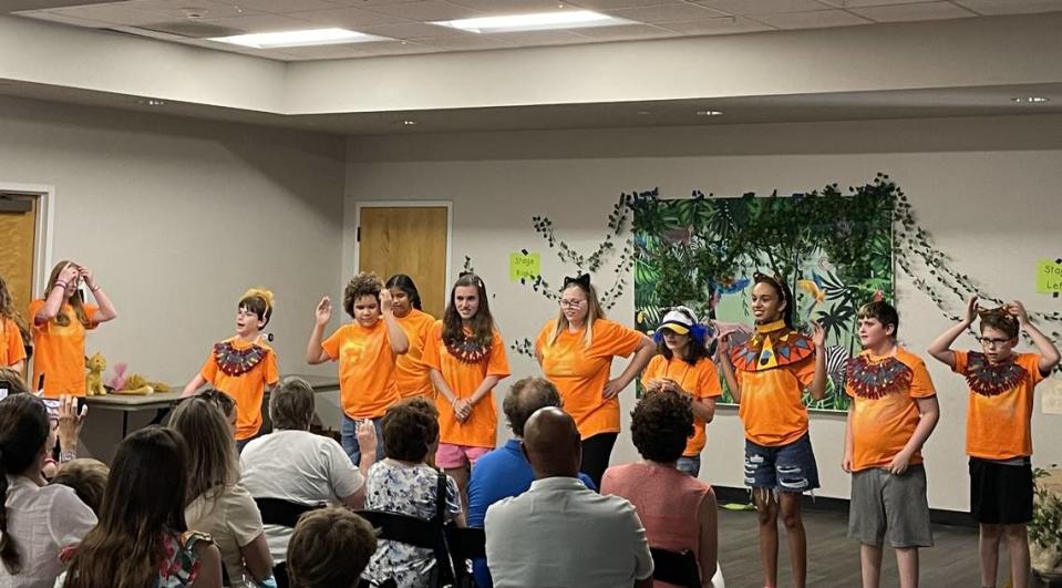 Matthews Playhouse Kids with Disabilities in the Spotlight (KiDS) campers perform “Lion King” in July.