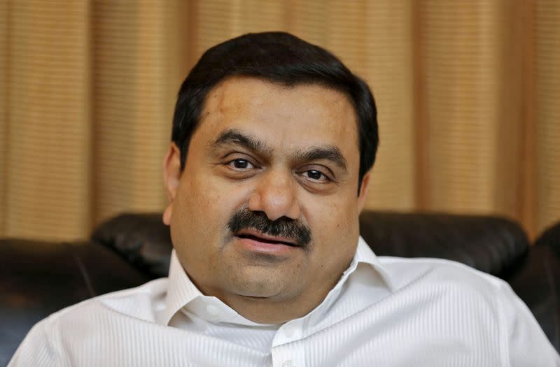 Indian billionaire Adani speaking during an interview with Reuters at his office in Ahmedabad