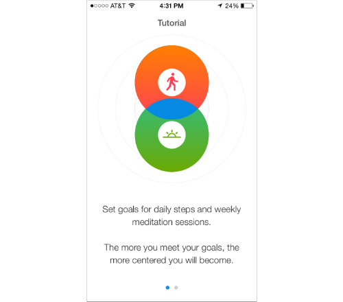 Centered meditation app screenshot