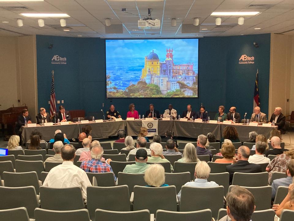 U.S. Rep. Chuck Edwards convened an "anti-crime summit" on June 16 at Asheville Buncombe  Technical Community College.