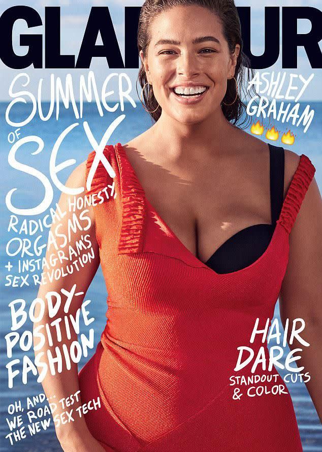 She's a beach babe on the cover of Glamour! Source: Glamour