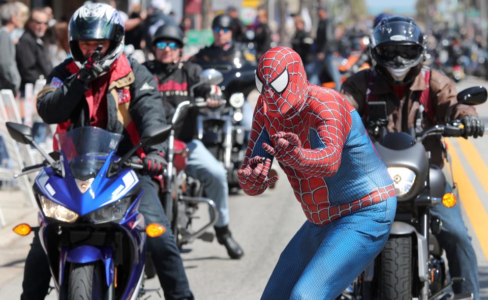 Spider-Man joined the party in 2021 during Bike Week in Daytona Beach. The event returns March 4-13.