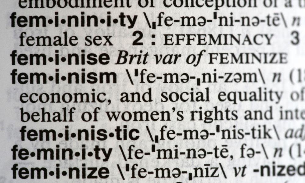 Feminism listed in a Merriam-Webster dictionary. 