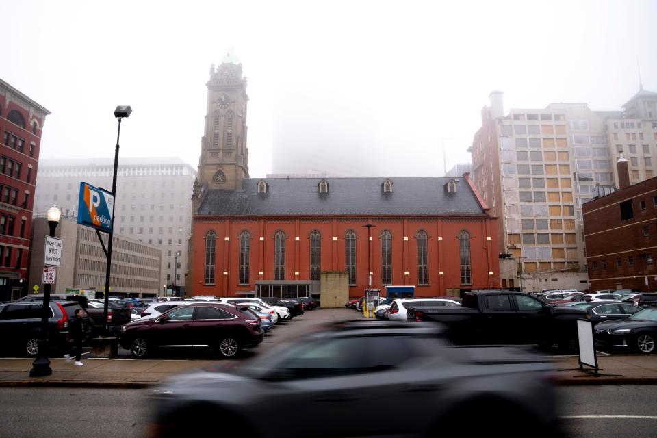 A parking lot at Sycamore Street and East Seventh Street in Cincinnati on Thursday, Jan. 25, 2024.