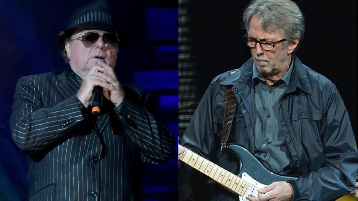 Van Morrison et Eric Clapton collaborent le temps d'un titre pour sauver la musique live. - AFP - Montage BFMTV.com