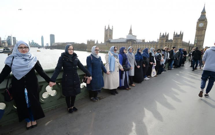 The women came together to condemn last week's violence in London (PA Images)