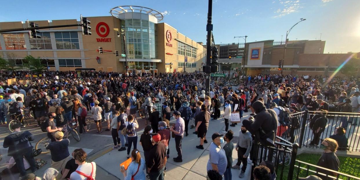 Thousands of demonstrators shut down part of Chicago's North Side in a protest that remained peaceful, on June 1, 2020.