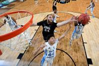 <p>Theo Pinson #1 of the North Carolina Tar Heels reaches for a rebound over Przemek Karnowski #24 of the Gonzaga Bulldogs during the 2017 NCAA Men’s Final Four National Championship game at University of Phoenix Stadium on April 3, 2017 in Glendale, Arizona. (Photo by Chris Steppig/NCAA Photos via Getty Images) </p>