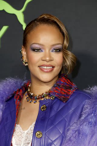 <p>Getty Images</p> Rihanna debuted a lighter blonde look at the event