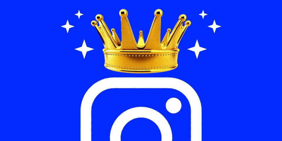 Instagram logo with a crown