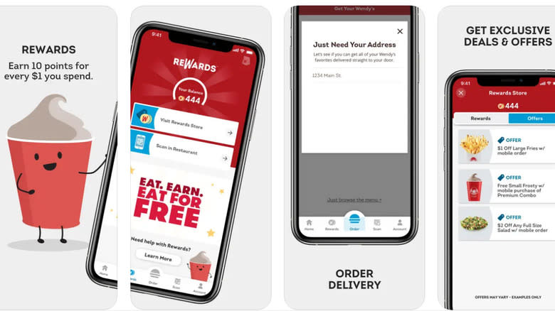 Wendy's app screenshots