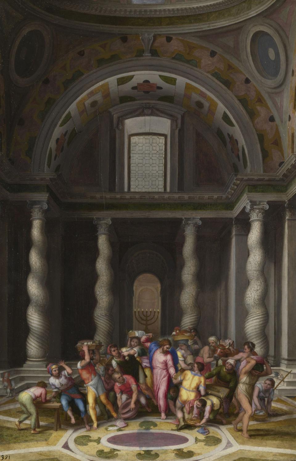 The Purification of the Temple by Michelangelo (The National Gallery)