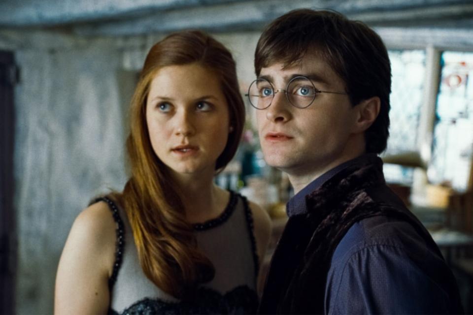 Bonnie Wright as Ginny Weasley and Daniel Radcliffe as Harry Potter in 'Harry Potter and the Deathly Hallows'