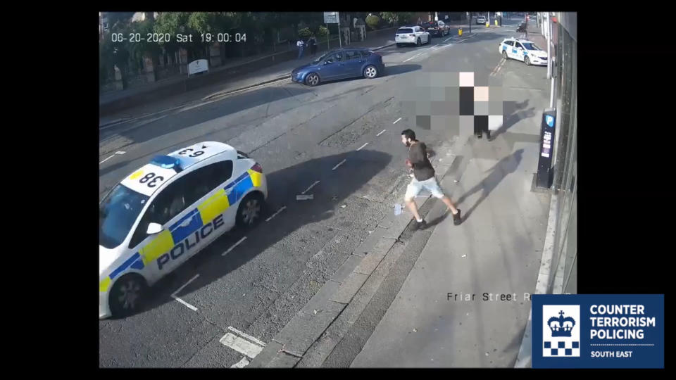 Saadallah being chased by police. (PA/Thames Valley Police)