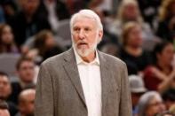 San Antonio Spurs head coach Gregg Popovich watches from the sideline against the Phoenix Suns during the first half at AT&T Center. Mandatory Credit: Soobum Im-USA TODAY Sports