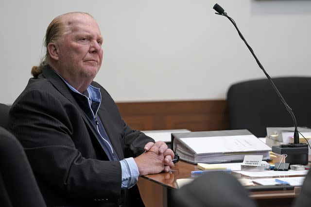 <p>Steven Senne/POOL/EPA-EFE/Shutterstock</p> Mario Batali in court in May 2022.