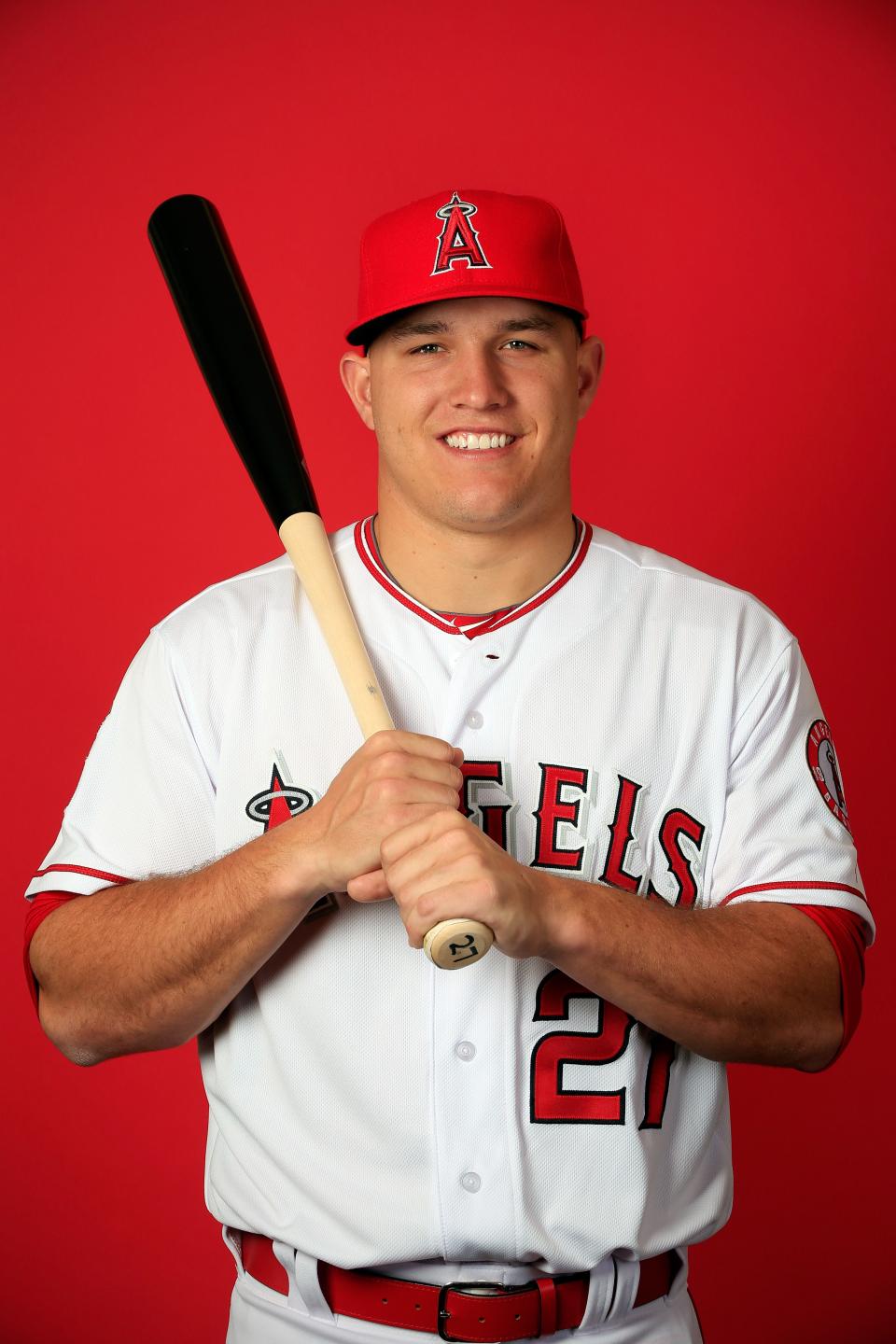 Mike Trout poses during Los Angeles Angels of Anaheim photo Day in Tempe, Arizona.
