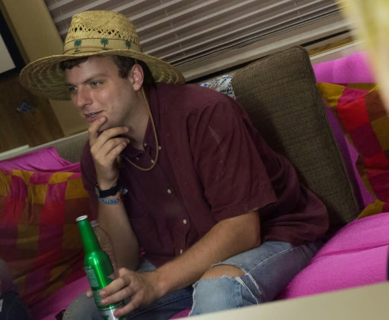 Musician Mac DeMarco poses during the Coachella Valley Music And Arts Festival on April 14, 2017 in Indio, California
