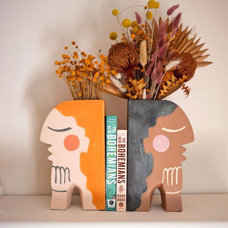 9) Face Bookend Vase