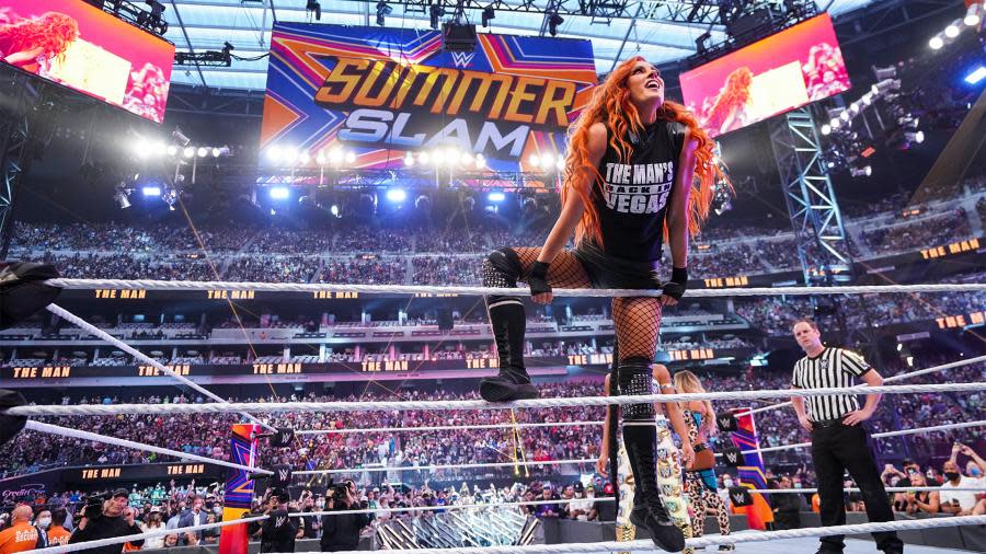 Becky Lynch made her WWE return in Las Vegas last August at SummerSlam. (Photo credit: WWE)