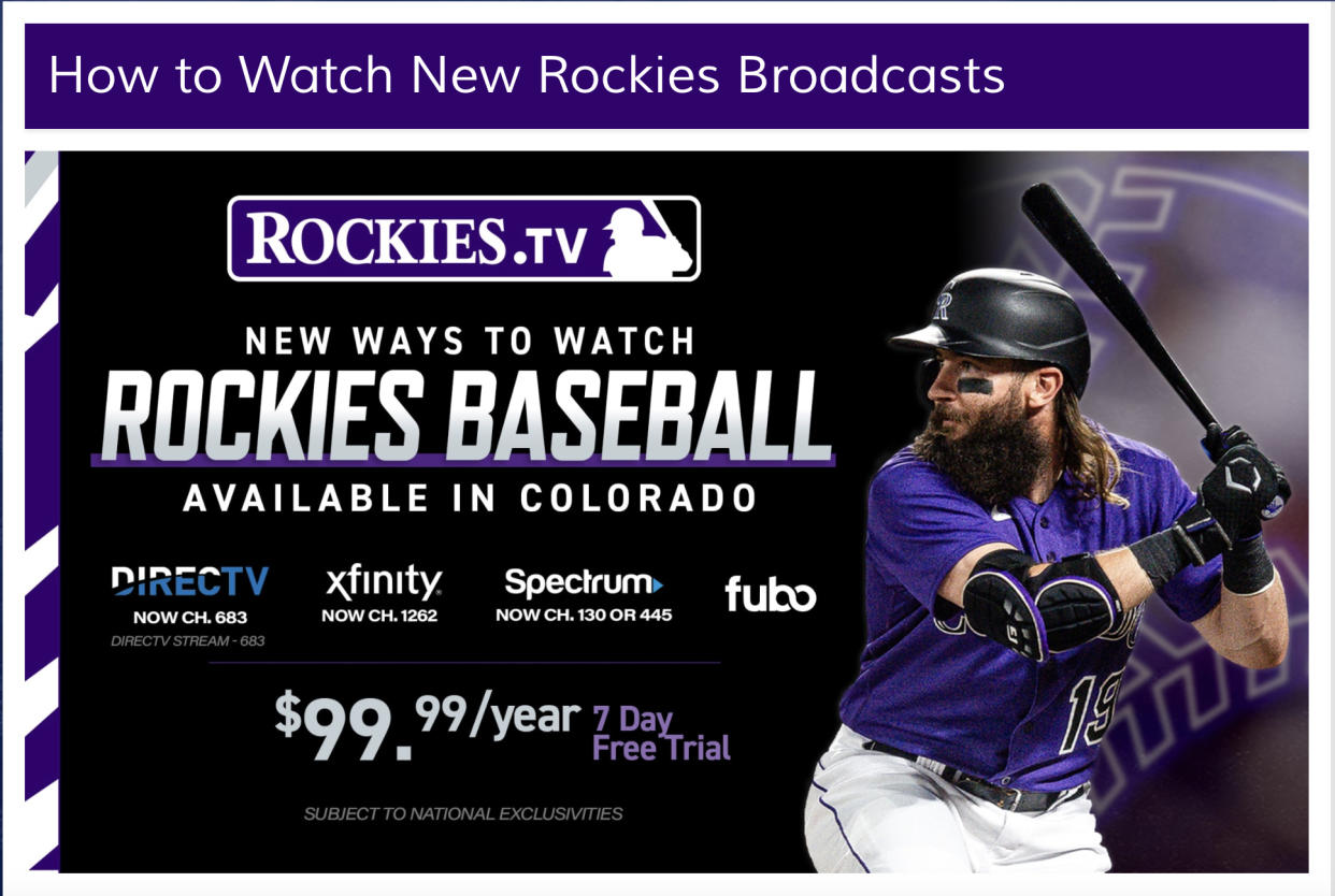  Colorado Rockies channel. 