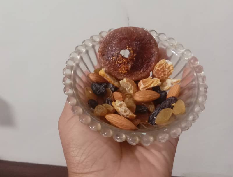 dried fruit in glass cup