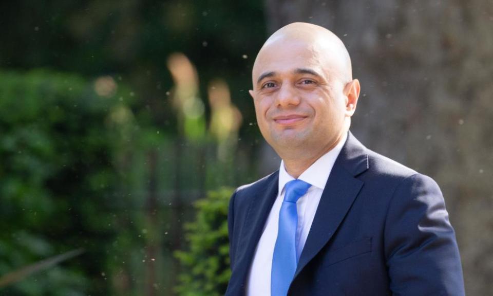 The home secretary, Sajid Javid, who spoke about his ‘backstory’ at the event in Westminster.