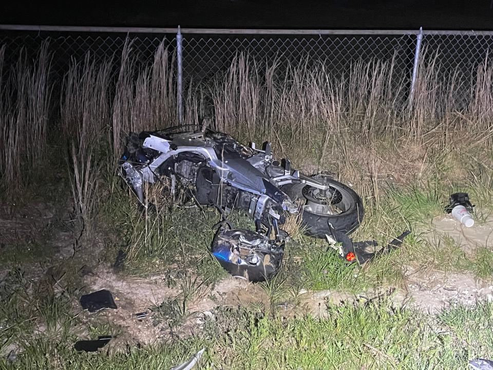 FHP officials said a man and woman on this Yamaha sport bike were killed in a two-vehicle crash in Belleview on Friday night.