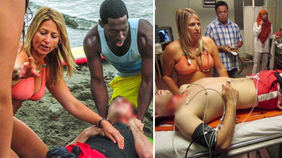 Dr. Candice Myhre saved man's life in bikini