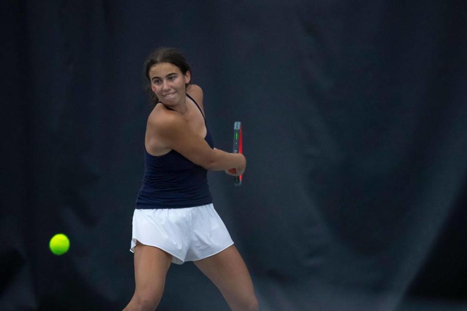 Ellie Hammond has won three consecutive girls state singles tennis championships for Sacred Heart Academy in Louisville.