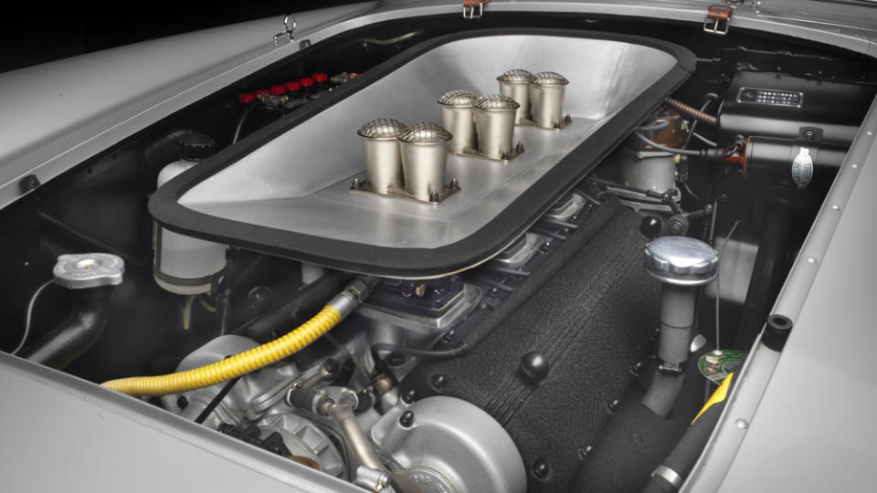 Ferrari’s 3.0-liter, Columbo-designed V-12 engine sits under the hood. - Credit: Peter Harholdt